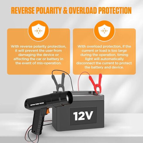 Timing Light 12V Engine Timing Light Automotive Strong Flash Timing Lights Inductive Ignition Timing Light Gun for 2&4 Stroke Petrol Engine for Car Motorcycle with Reverse Polarity&Overload Protection in Saudi Arabia