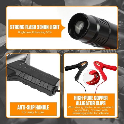 Timing Light 12V Engine Timing Light Automotive Strong Flash Timing Lights Inductive Ignition Timing Light Gun for 2&4 Stroke Petrol Engine for Car Motorcycle with Reverse Polarity&Overload Protection in Saudi Arabia