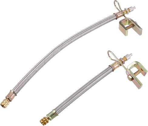 X AUTOHAUX 4 قطع أداة محول جذع صمام الإطارات 2 أنابيب تمديد جذع صمام مزدوج 180 مم 7 بوصة 300 مم 12 بوصة 2 مشبك لسيارة شاحنة دراجة نارية مقطورة RV in Saudi Arabia