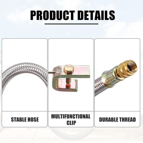 X AUTOHAUX 4 قطع أداة محول جذع صمام الإطارات 2 أنابيب تمديد جذع صمام مزدوج 180 مم 7 بوصة 300 مم 12 بوصة 2 مشبك لسيارة شاحنة دراجة نارية مقطورة RV in Saudi Arabia