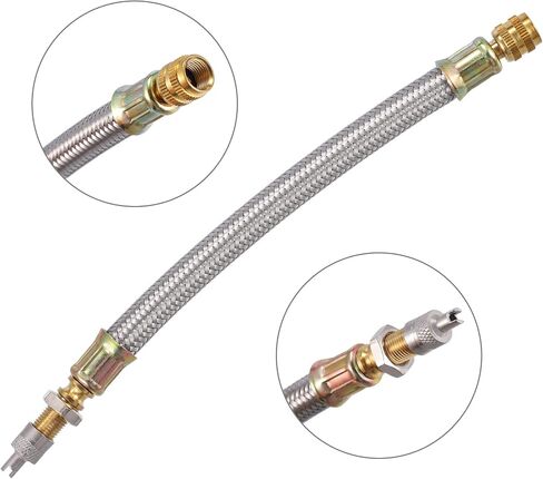 X AUTOHAUX 4 قطع أداة محول جذع صمام الإطارات 2 أنابيب تمديد جذع صمام مزدوج 180 مم 7 بوصة 300 مم 12 بوصة 2 مشبك لسيارة شاحنة دراجة نارية مقطورة RV in Saudi Arabia