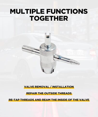 Tire Valve Stem Puller Tools Set,Includes Valve Stem Cores,4 Way Valve Core Remover,Single Head Tire Valve Core Remover,Valve Stem Installer, Tire Repair Schrader Valve Tool in Kuwait