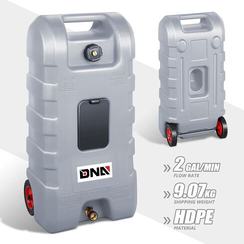 ‎DNA MOTORING 58L Portable Fuel Caddy Tank Container for Gasoline Diesel Light Oil,13 Gallon, 2 Gal/Min,Grey,TOOLS-00302 in Saudi Arabia