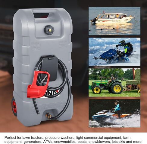 ‎DNA MOTORING 58L Portable Fuel Caddy Tank Container for Gasoline Diesel Light Oil,13 Gallon, 2 Gal/Min,Grey,TOOLS-00302 in Saudi Arabia