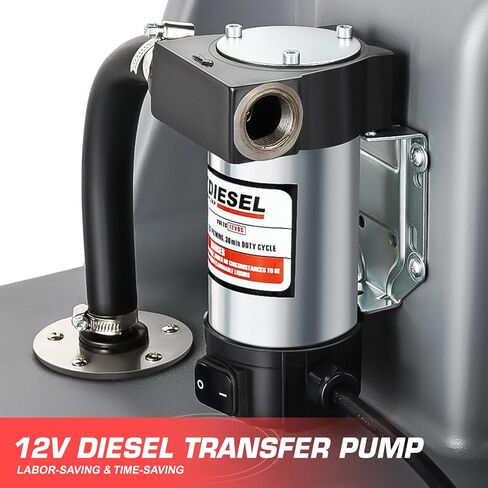 ‎DNA MOTORING 58L Portable Fuel Caddy Tank Container for Gasoline Diesel Light Oil,13 Gallon, 2 Gal/Min,Grey,TOOLS-00302 in Saudi Arabia