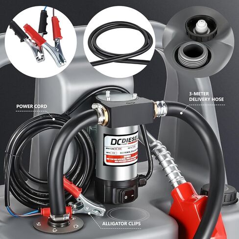 ‎DNA MOTORING 58L Portable Fuel Caddy Tank Container for Gasoline Diesel Light Oil,13 Gallon, 2 Gal/Min,Grey,TOOLS-00302 in Saudi Arabia