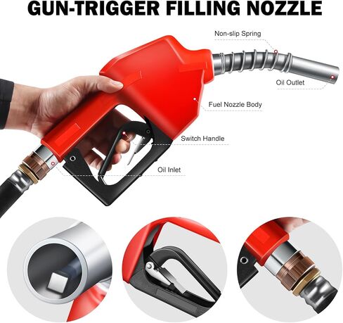 ‎DNA MOTORING 58L Portable Fuel Caddy Tank Container for Gasoline Diesel Light Oil,13 Gallon, 2 Gal/Min,Grey,TOOLS-00302 in Saudi Arabia