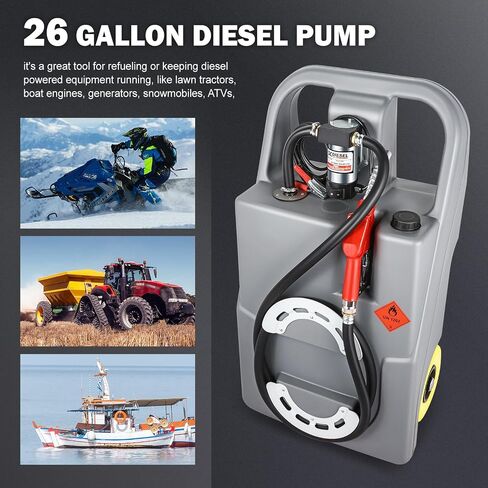 ‎DNA MOTORING 58L Portable Fuel Caddy Tank Container for Gasoline Diesel Light Oil,13 Gallon, 2 Gal/Min,Grey,TOOLS-00302 in Saudi Arabia