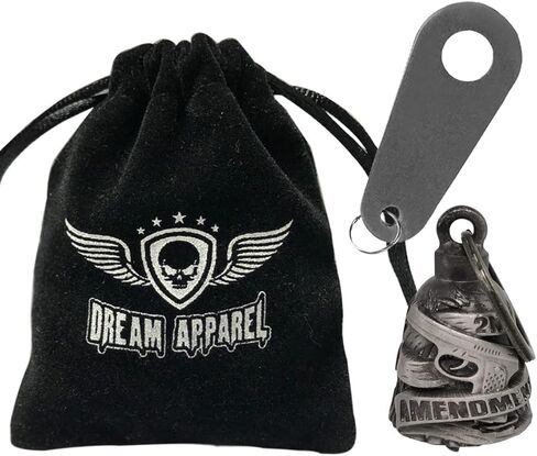 Dream Apparel Motorcycle Biker Bell W/Motorcycle Bell Hanger, Motorcycle Accessories or Key Chain for Luck, Silver in Kuwait