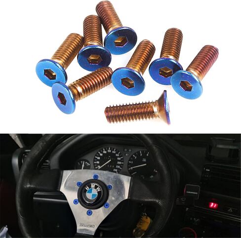 RASTP Steering Wheel Screw Kit,8Pcs (Black, Style2) in Kuwait