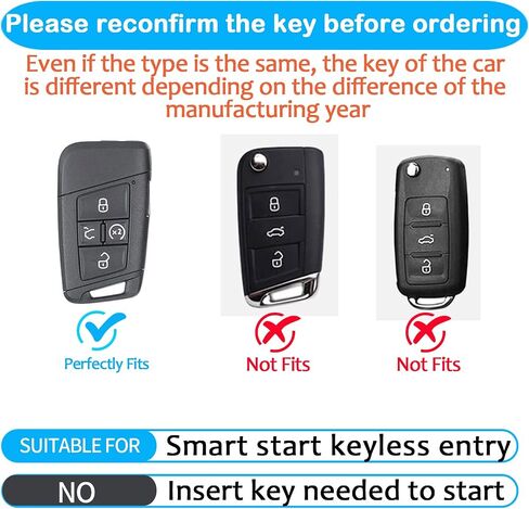 Tukellen for Volkswagen Key Fob Cover, Premium Soft TPU Full Protection Key Fob Case VW Tiguan Atlas Jetta Passat Golf Alltrack Smart Keyless Fob Remote Key (Red) in Saudi Arabia