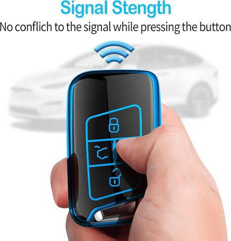 Tukellen for Volkswagen Key Fob Cover, Premium Soft TPU Full Protection Key Fob Case VW Tiguan Atlas Jetta Passat Golf Alltrack Smart Keyless Fob Remote Key (Red) in Saudi Arabia