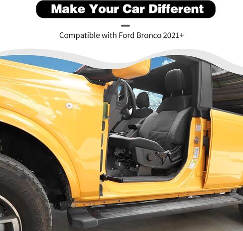 دواسات مسند القدم الأمامية متوافقة مع مفصل الباب الخارجي Ford Bronco مسند القدم 2021 2022 + 2/4 أبواب (أسود، قطعتان/مجموعة، حديد، موديل B) in Saudi Arabia