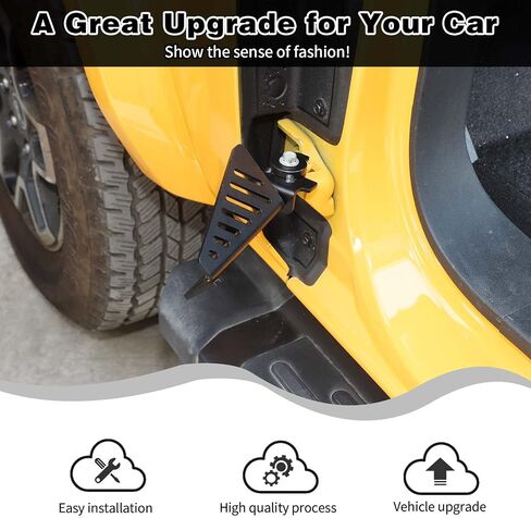 Front Foot Pegs Rest Pedals Compatible With Ford Bronco Exterior Door Hinge Foot Peg Rest 2021 2022 + 2/4Doors (Black,2pc/set, iron,Model B) in Saudi Arabia