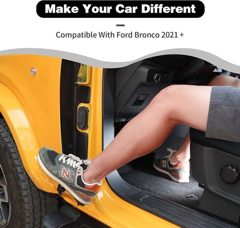 Front Foot Pegs Rest Pedals Compatible With Ford Bronco Exterior Door Hinge Foot Peg Rest 2021 2022 + 2/4Doors (Black,2pc/set, iron,Model B) in Saudi Arabia