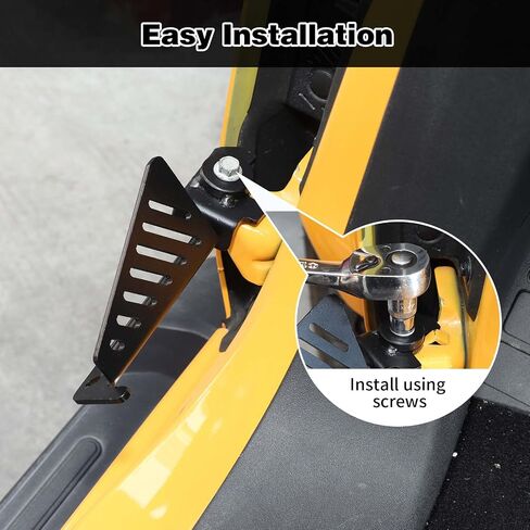 Front Foot Pegs Rest Pedals Compatible With Ford Bronco Exterior Door Hinge Foot Peg Rest 2021 2022 + 2/4Doors (Black,2pc/set, iron,Model B) in Saudi Arabia