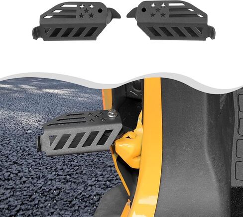 Front Foot Pegs Rest Pedals Compatible With Ford Bronco Exterior Door Hinge Foot Peg Rest 2021 2022 + 2/4Doors (Black,2pc/set, iron,Model B) in Saudi Arabia