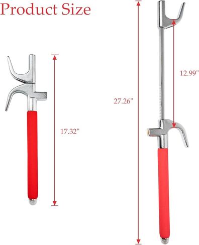 قفل توجيه قابل للسحب مع 3 مفاتيح، قفل عجلة قيادة قابل للتعديل ومطرقة هروب، أجهزة متقدمة مضادة للسرقة لسلامة السيارات/الشاحنات/سيارات الدفع الرباعي/الشاحنات (أحمر) in Kuwait