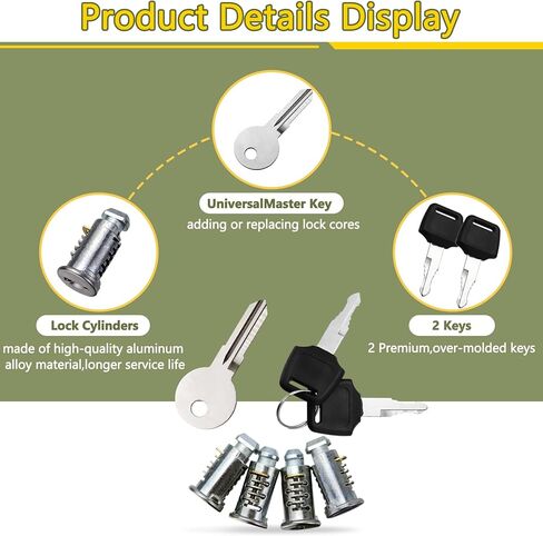 لـ Thule Lock Cores 4 Pack، لاستبدال مفتاح Thule، أسطوانة المفاتيح لحامل دراجة Thule، ورفوف السقف، ورف التزلج، والقضبان المتقاطعة، والأبراج، ورف الكاياك وما إلى ذلك، استبدال جميع منتجات Thule، ضمان لمدة 10 سنوات in Kuwait