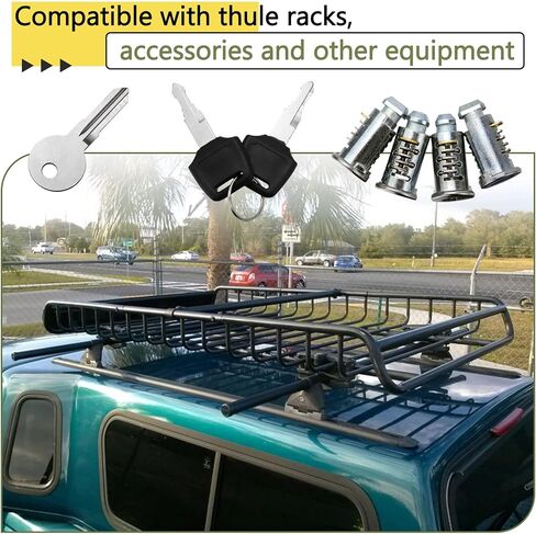 لـ Thule Lock Cores 4 Pack، لاستبدال مفتاح Thule، أسطوانة المفاتيح لحامل دراجة Thule، ورفوف السقف، ورف التزلج، والقضبان المتقاطعة، والأبراج، ورف الكاياك وما إلى ذلك، استبدال جميع منتجات Thule، ضمان لمدة 10 سنوات in Kuwait