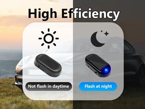 Red+Blue Car Solar Power Simulated Dummy Alarm, Anti-Theft Fake Car Alarm LED Flashing Security Light with USB Charger Port for Car in Kuwait