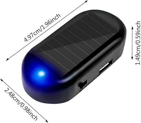Red+Blue Car Solar Power Simulated Dummy Alarm, Anti-Theft Fake Car Alarm LED Flashing Security Light with USB Charger Port for Car in Kuwait