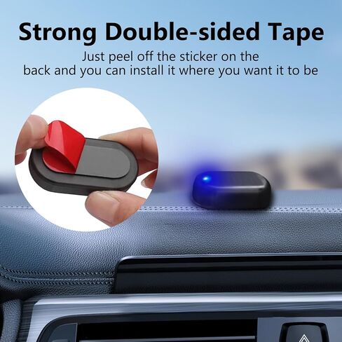 Red+Blue Car Solar Power Simulated Dummy Alarm, Anti-Theft Fake Car Alarm LED Flashing Security Light with USB Charger Port for Car in Kuwait