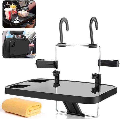 AutoChoice Foldable Car Seat Back Portable Tray for Food Dining Drink and Laptop, Hanging Car Steering Wheel Tray (Black) in Saudi Arabia