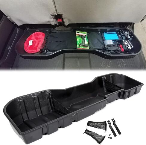 ECOTRIC Under Seat Storage Box Compatible with Crew Cab 2007-2019 Silverado/Sierra 1500 / 2500HD / 3500HD Under Seat Storage Container Replacement for #23183674 in Saudi Arabia