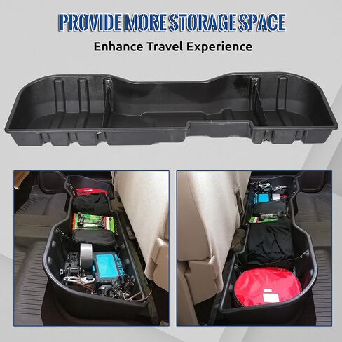 ECOTRIC Under Seat Storage Box Compatible with Crew Cab 2007-2019 Silverado/Sierra 1500 / 2500HD / 3500HD Under Seat Storage Container Replacement for #23183674 in Saudi Arabia