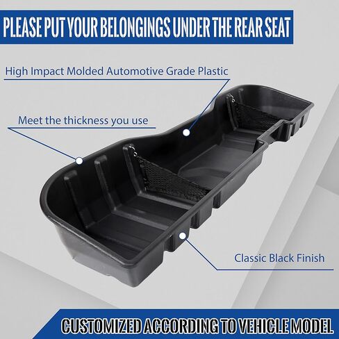 ECOTRIC Under Seat Storage Box Compatible with Crew Cab 2007-2019 Silverado/Sierra 1500 / 2500HD / 3500HD Under Seat Storage Container Replacement for #23183674 in Saudi Arabia