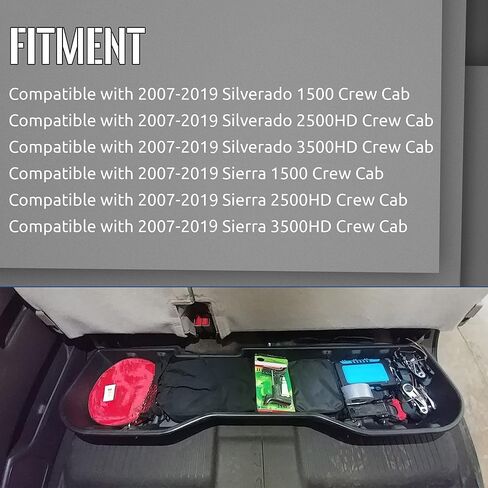 ECOTRIC Under Seat Storage Box Compatible with Crew Cab 2007-2019 Silverado/Sierra 1500 / 2500HD / 3500HD Under Seat Storage Container Replacement for #23183674 in Saudi Arabia