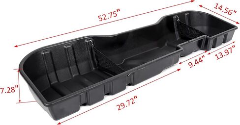 ECOTRIC Under Seat Storage Box Compatible with Crew Cab 2007-2019 Silverado/Sierra 1500 / 2500HD / 3500HD Under Seat Storage Container Replacement for #23183674 in Saudi Arabia