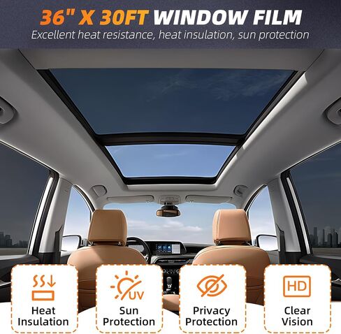 1PLY HD Carbon 20% VLT Window Tint Film for Cars and Home 36" X 30FT & Installation Tools,Fit Privacy Window Tint for Cars or Home Blocks UV/IR Rays, Heat & Glare,Scratch Resistance in Saudi Arabia
