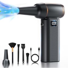 Compressed Air Duster，6 Gear Adjustable 300000RPM Cordless Electric Air Duster with LED Light and Screen,10000mAh Rechargeable Cordless Air Blower with Brushless Motor，Replaces Compressed Air Cans in Saudi Arabia