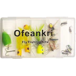 Hand Tied Fly Fishing Flies Assortment Kits, 88PCS Flies & Floating, Submersible Throwing Aid. Dry, Wet, Popper, Nymphs, Streamers, Wooly Buggers, Terrestrials | Trout, Bass Lure Set in Saudi Arabia