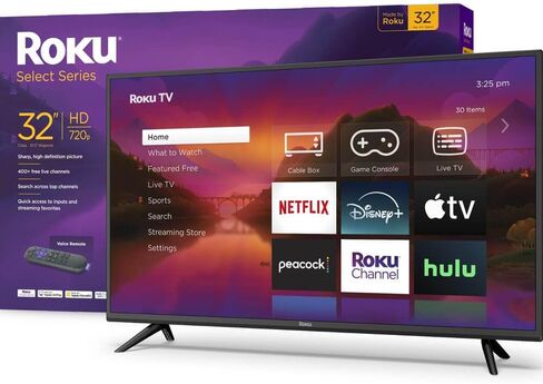 ROKU 32 "SELECT SERSS 720P HD SMART TV TV Remote ، Assistant Assistant Prinive ، تطبيقات تلفزيونية ، Wi-Fi ، إمكانية البث-32R2B4 in Saudi Arabia