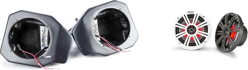 Kicker 45KM654L 6.5" LED Marine Speakers and Front 6.5in Speaker Pods Compatible with Polaris Ranger XP1000 2018-2024 in Saudi Arabia