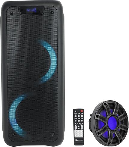 Kicker 51MWF124 12 "450W Marine Boat Free Air Subwoofer 4-Ohm Sub Bundle مع Rockville Rock Party 6 Dual 6.5". in Saudi Arabia