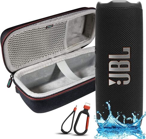 JBL Flip 7 SPEAKER PORTABLE Bluetooth ، IP68 مقاوم للماء ، مقاوم للغبار ، نظام PUSHLOCK ، دفعة صوت AI ، بطارية 16 ساعة ، حالة حماية Megen Hardshel (أسود) in Saudi Arabia
