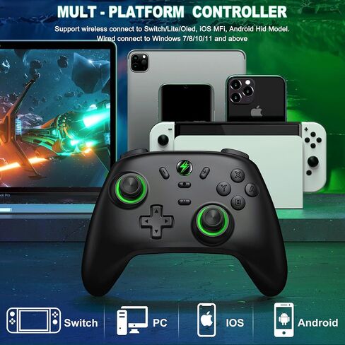وحدة تحكم التبديل اللاسلكية لوحدة تحكم نينتندو سويتش / سويتش لايت / سويتش OLED، وحدة تحكم Rgb Switch Pro لأجهزة الكمبيوتر التي تعمل بنظام Windows PC IOS Android، لوحة تحكم عن بعد للتبديل مع تحكم في الحركة / الاهتزاز / التربو / الاستيقاظ in Kuwait