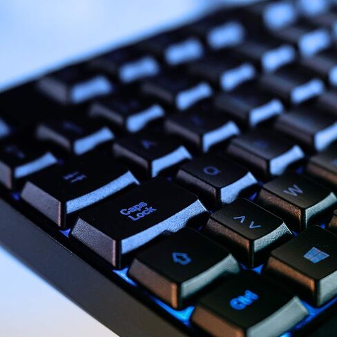 Klim Chroma - لوحة مفاتيح USB RGB للألعاب ، لوحة مفاتيح كمبيوتر الكمبيوتر السلكية ، الغشاء ، متينة مقاومة للماء ، 2 مللي ثانية ، استجابة PS4/PS5 و MAC in Saudi Arabia
