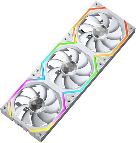 Jungle Leopard Galaxy 120mm Case Case Fan و Argb و PWM Cooling Fans PC ، محور Core Double Ring Cd Module Compule Moves ، Daisy-Chain 5V RGB Fan (White 3 Pack) in Kuwait