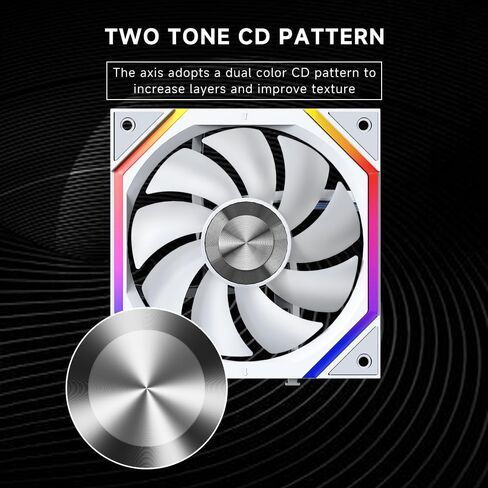 Jungle Leopard Galaxy 120mm Case Case Fan و Argb و PWM Cooling Fans PC ، محور Core Double Ring Cd Module Compule Moves ، Daisy-Chain 5V RGB Fan (White 3 Pack) in Kuwait