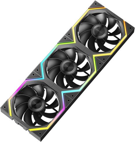 Jungle Leopard Galaxy 120mm Case Case Fan و Argb و PWM Cooling Fans PC ، محور Core Double Ring Cd Module Compule Moves ، Daisy-Chain 5V RGB Fan (White 3 Pack) in Kuwait