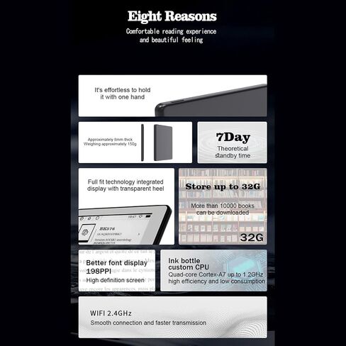E Book Reader 5.76 بوصة شاشة تعمل باللمس ، أجهزة القارئ E Technology ، دفتر رقمي رفيع وخفيف الوزن ، 1 جيجابايت 16 جيجا بايت قارئ e in Kuwait