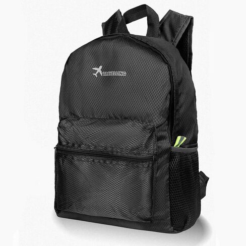 Foldable Backpack Waterproof Hiking-Daypacks for Outdoor Travel，Camping Black in Saudi Arabia