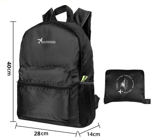Foldable Backpack Waterproof Hiking-Daypacks for Outdoor Travel，Camping Black in Saudi Arabia