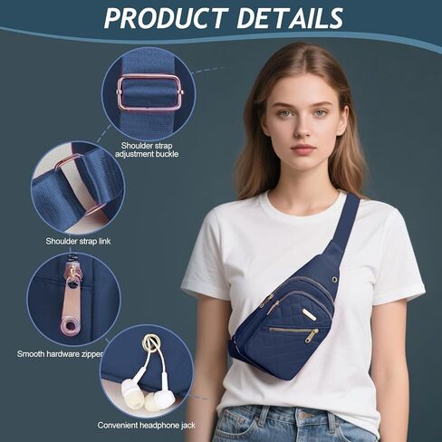 Sling Crossbody Backpacking Packs, Shoulder Daypack Anti-Theft Cross Body Motorcycle Chest Bags, One Strap Fanny Back Pack(Blue) in Saudi Arabia