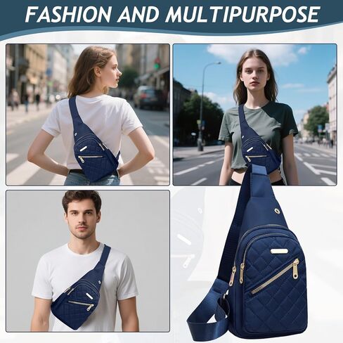 Sling Crossbody Backpacking Packs, Shoulder Daypack Anti-Theft Cross Body Motorcycle Chest Bags, One Strap Fanny Back Pack(Blue) in Saudi Arabia
